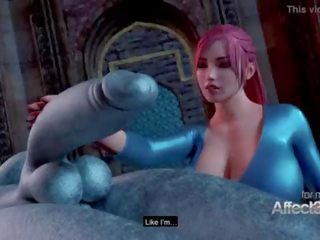 Grande tetas cativante awakening o futanari demônio em um 3d animação