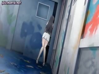 暗 頭髮 無盡 女學生 得到 jizzload