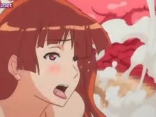 Nervous Anime schoolgirl Gets Bombed